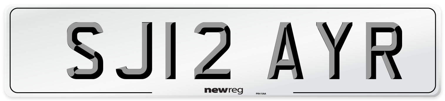 SJ12 AYR Number Plate from New Reg